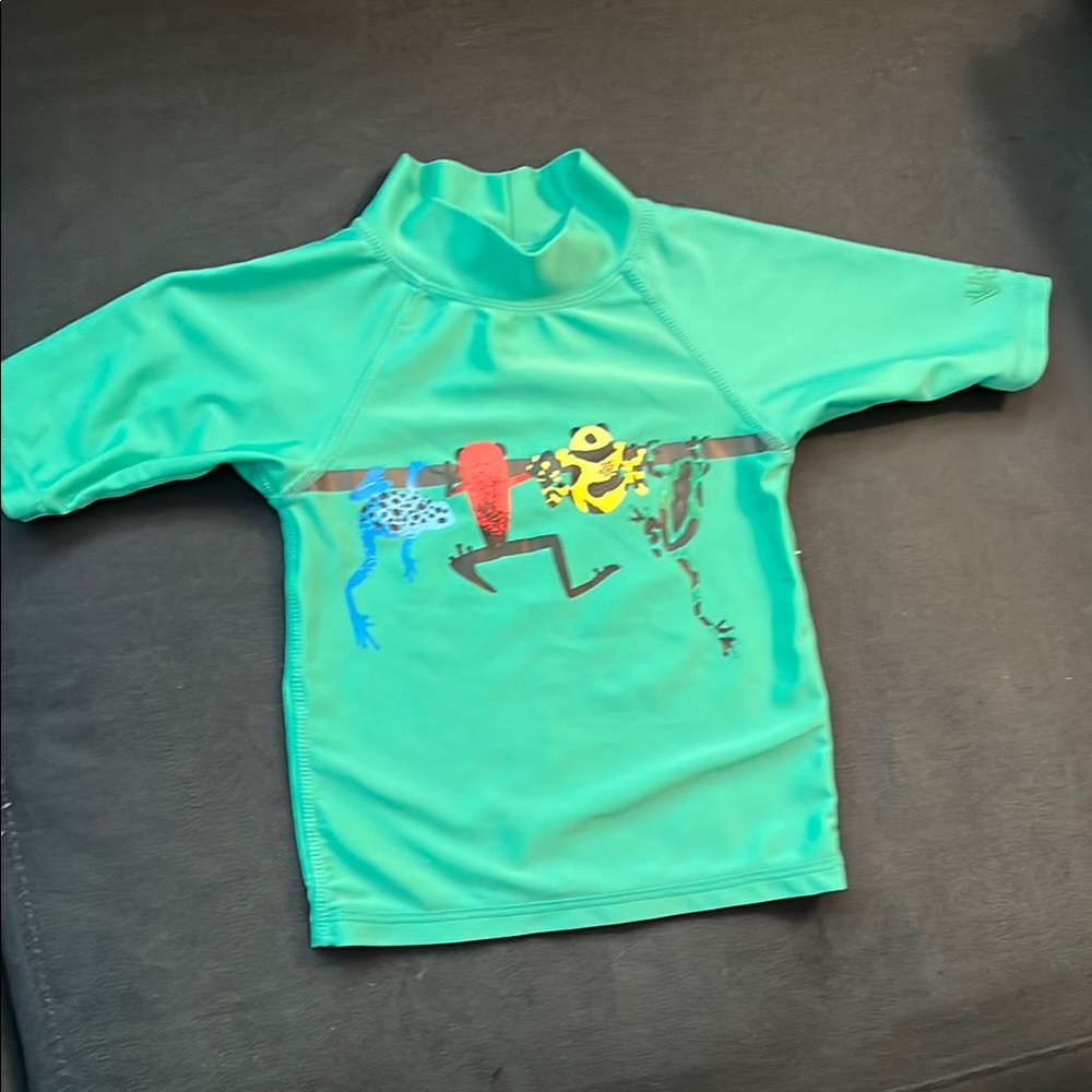 Skin Green Rashguard Swim Shirt with UV Protection